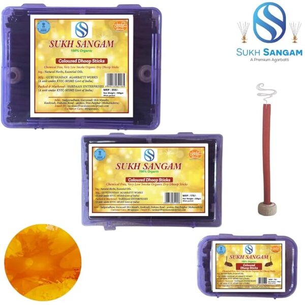 Sukh Sangam Orange Dhoop Sticks for Worship - Image 2