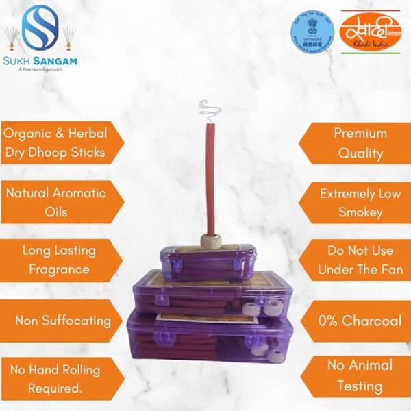 Sukh Sangam Orange Dhoop Sticks for Worship - Image 4