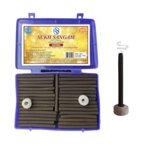 Sukh Sangam Low Smoke Sandal Wood Dhoop Sticks / Mogra Dhoop Batti (100gram) Long Lasting Perfume for Home Fragrance / Meditation / Dhoop for Pooja / Free Dhoop Holder