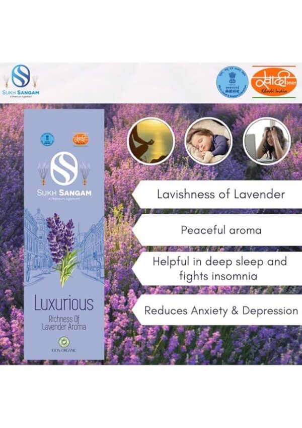 Sukh Sangam Lavender Incense Sticks / Agarbatti for Worship -50g - Image 3