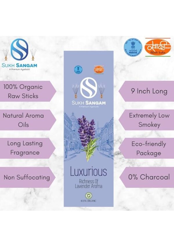 Sukh Sangam Lavender Incense Sticks / Agarbatti for Worship -50g - Image 4