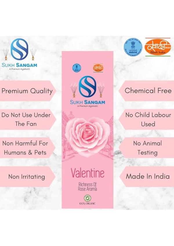 Sukh Sangam Rose Incense Sticks / Agarbatti for Worship - 50 g - Image 4