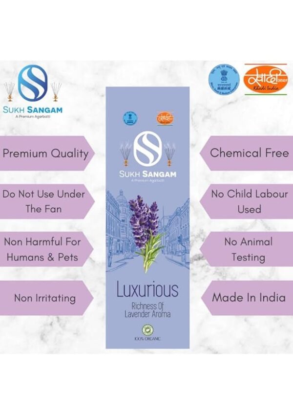Sukh Sangam Lavender Incense Sticks / Agarbatti for Worship -50g - Image 5