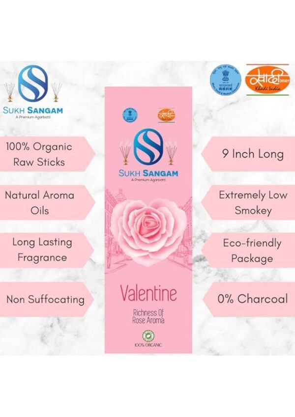 Sukh Sangam Rose Incense Sticks / Agarbatti for Worship - 50 g - Image 5
