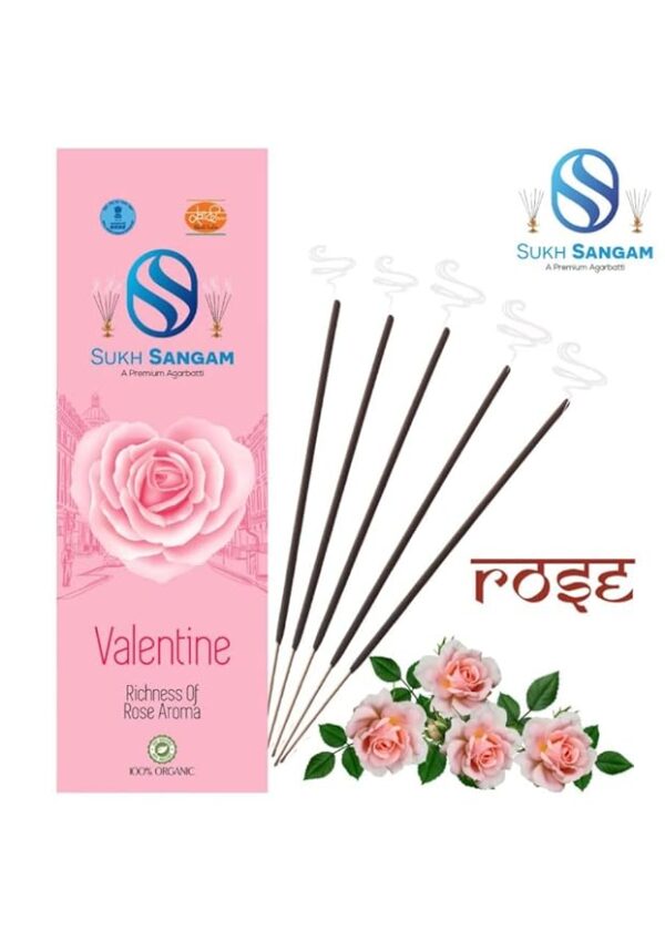 Sukh Sangam Rose Incense Sticks / Agarbatti for Worship - 50 g - Image 6